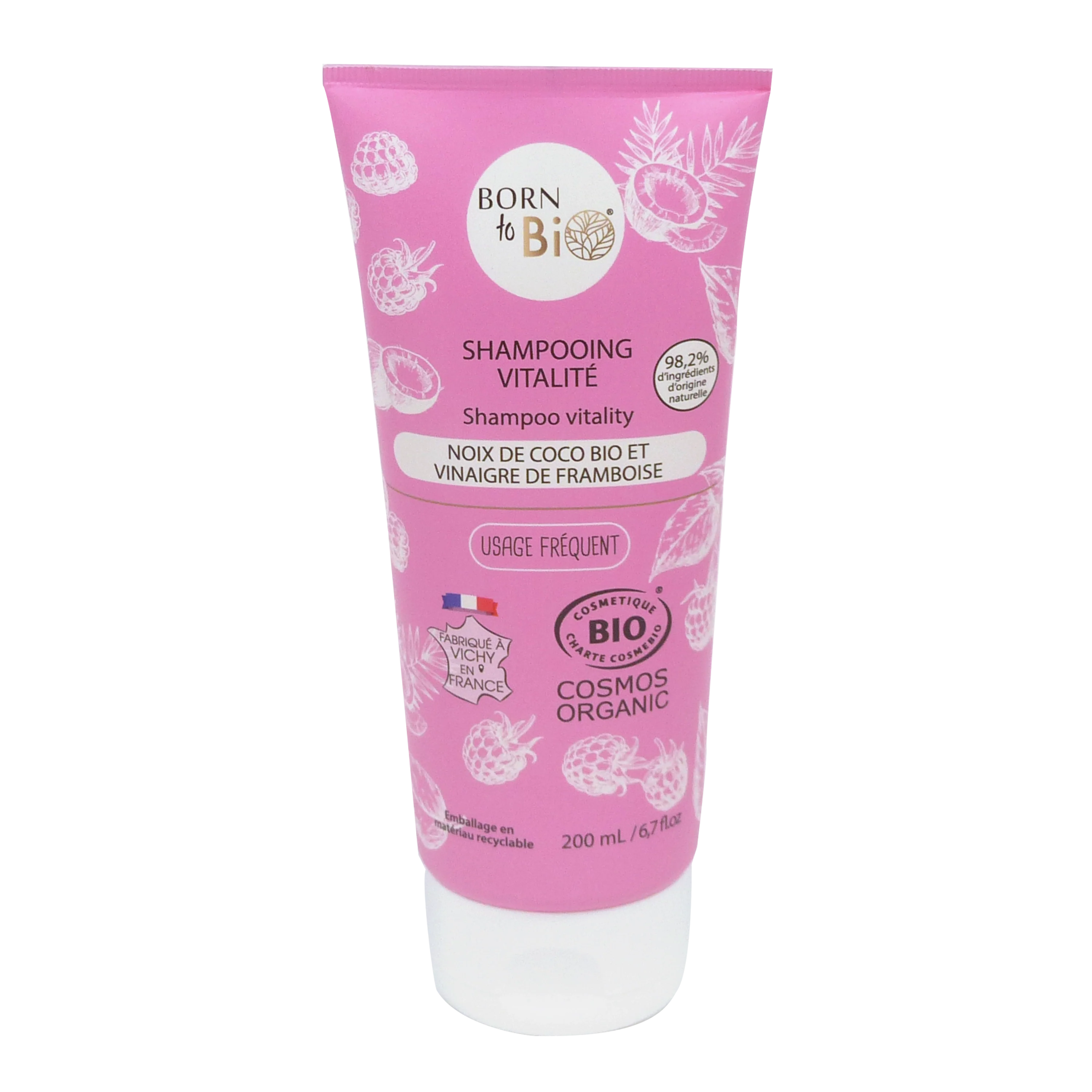 Coconut and raspberry vinegar shampoo - Certified organic-0
